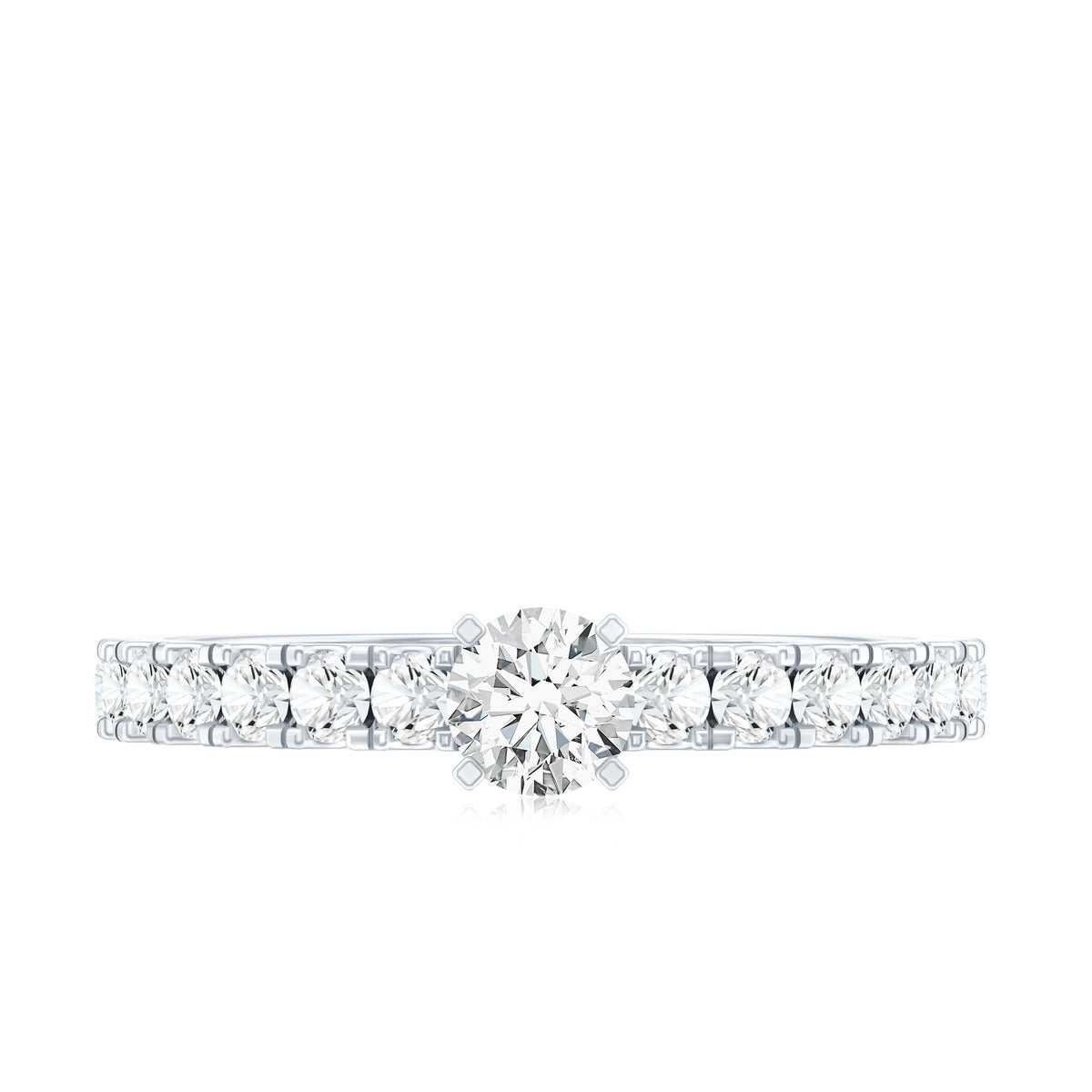 Certified Lab Grown Diamond Engagement Ring with Side Stones