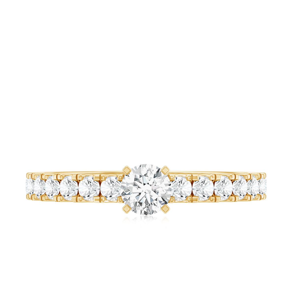 Certified Lab Grown Diamond Engagement Ring with Side Stones