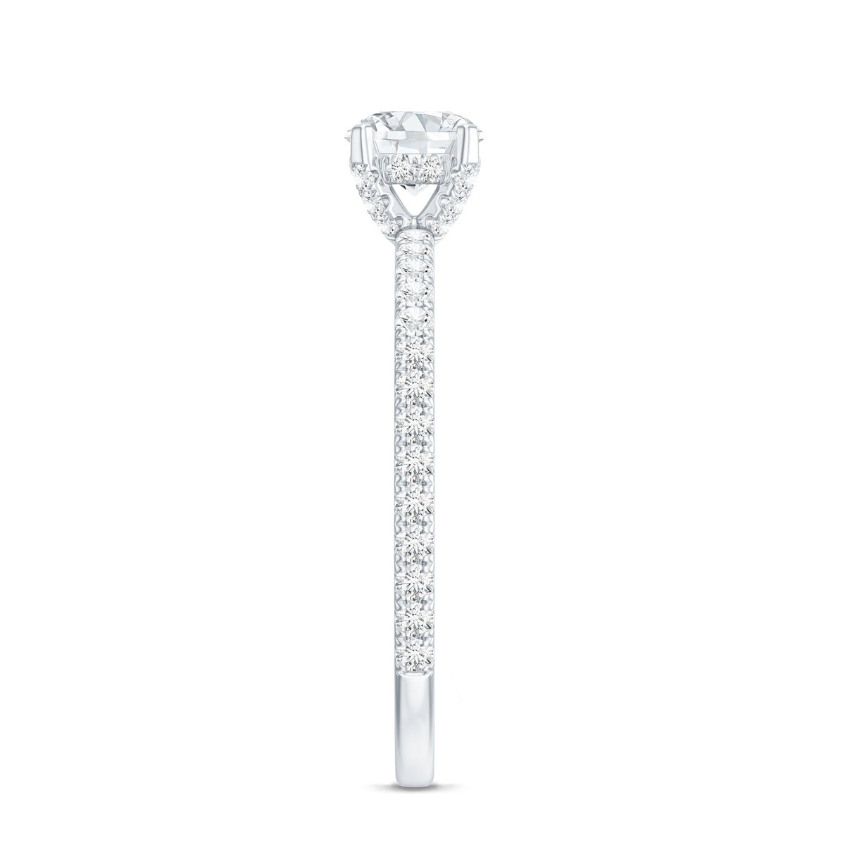 Lab Grown Diamond 5 MM Solitaire Engagement Ring with Side Stones