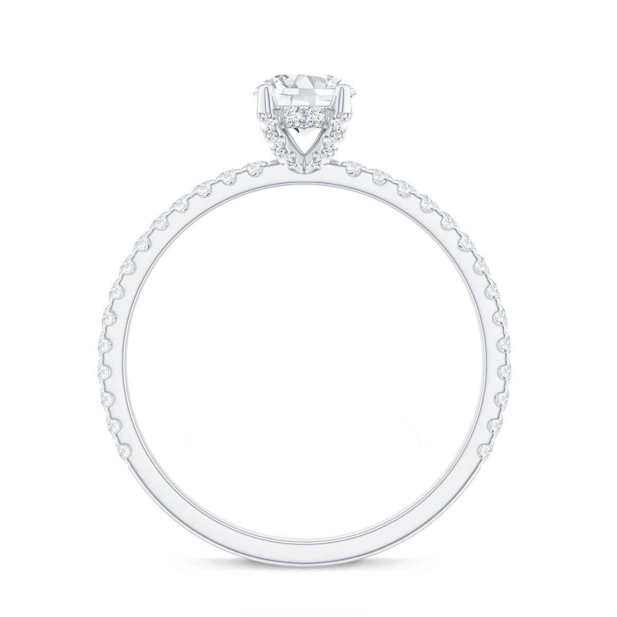 Lab Grown Diamond 5 MM Solitaire Engagement Ring with Side Stones