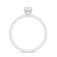 Lab Grown Diamond 5 MM Solitaire Engagement Ring with Side Stones