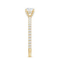 Lab Grown Diamond 5 MM Solitaire Engagement Ring with Side Stones