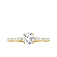 Lab Grown Diamond 5 MM Solitaire Engagement Ring with Side Stones