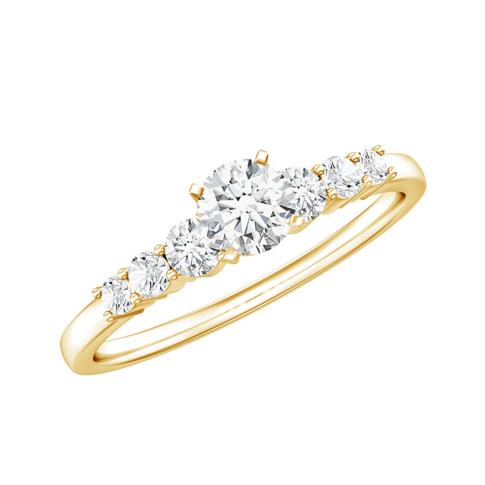 Certified lab-grown diamond solitaire engagement ring by Rosec Jewels with a classic setting and sparkling central diamond.