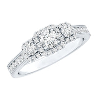 Certified Lab Grown Diamond Three Stone Engagement Ring