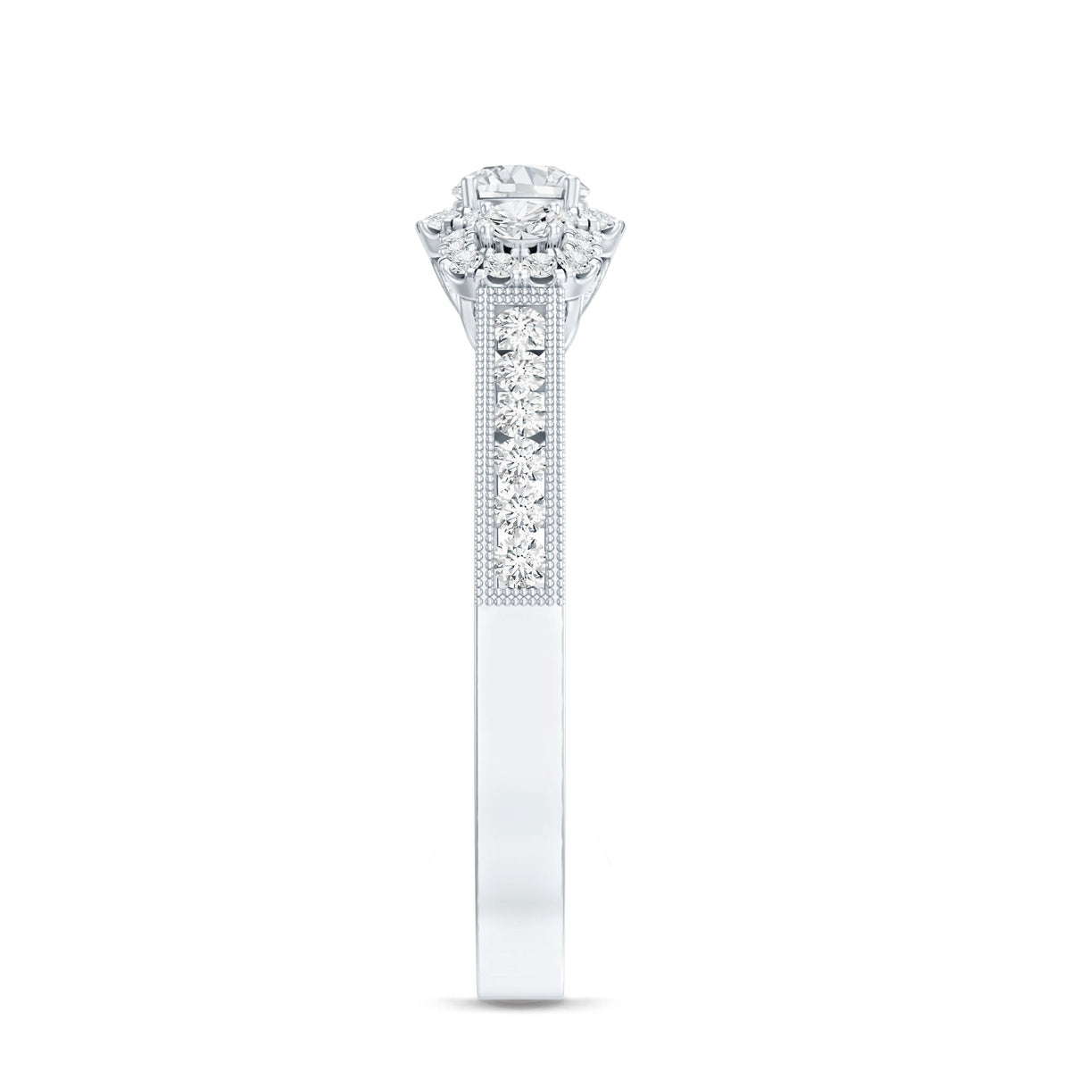 Certified Lab Grown Diamond Three Stone Engagement Ring