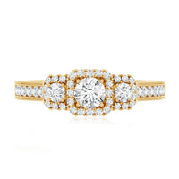 Certified Lab Grown Diamond Three Stone Engagement Ring