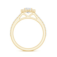Lab Grown Diamond Halo Engagement Ring With Side Stones