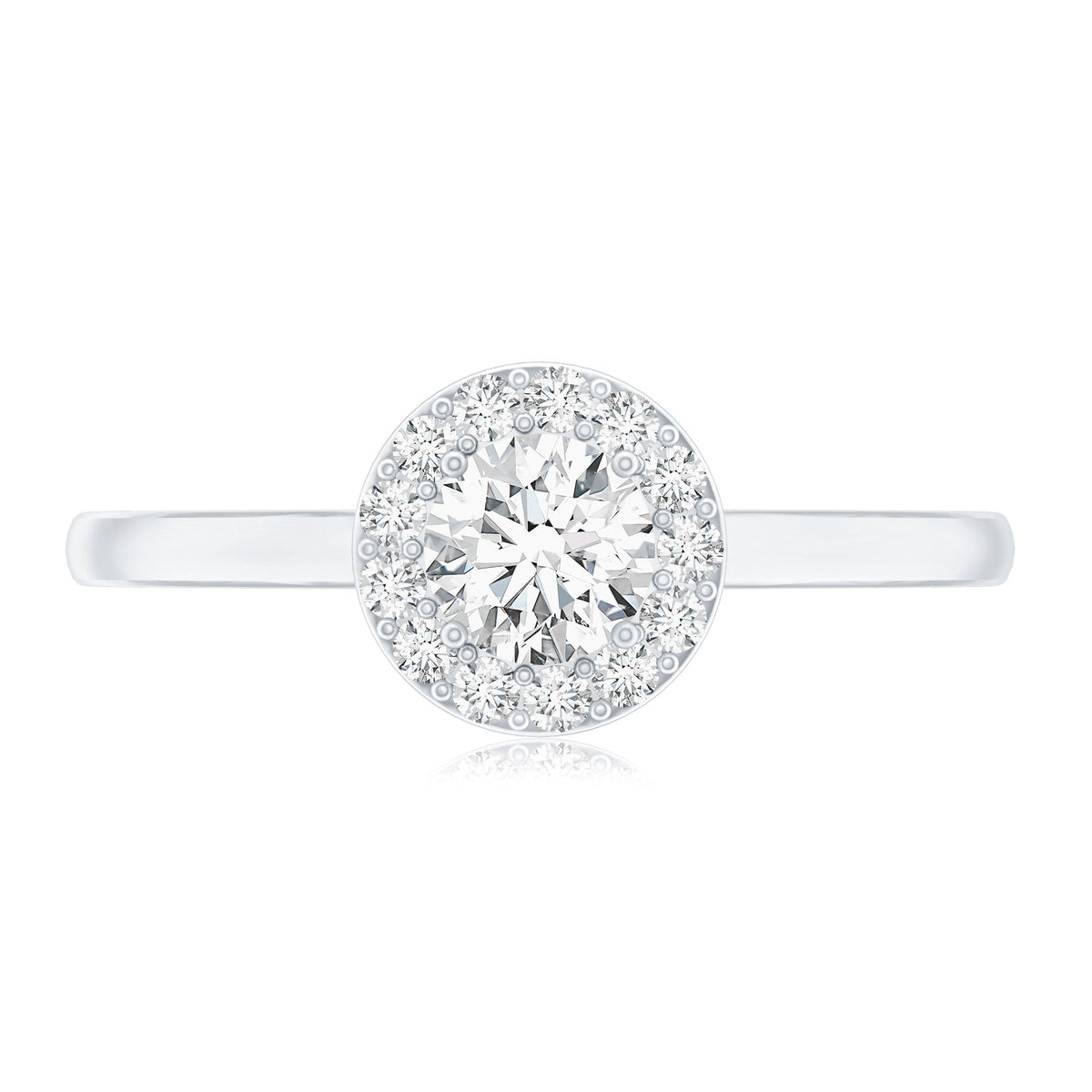Certified Lab Grown Diamond Halo Promise Engagement Ring