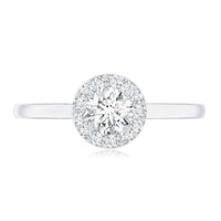 Certified Lab Grown Diamond Halo Promise Engagement Ring