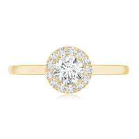 Certified Lab Grown Diamond Halo Promise Engagement Ring