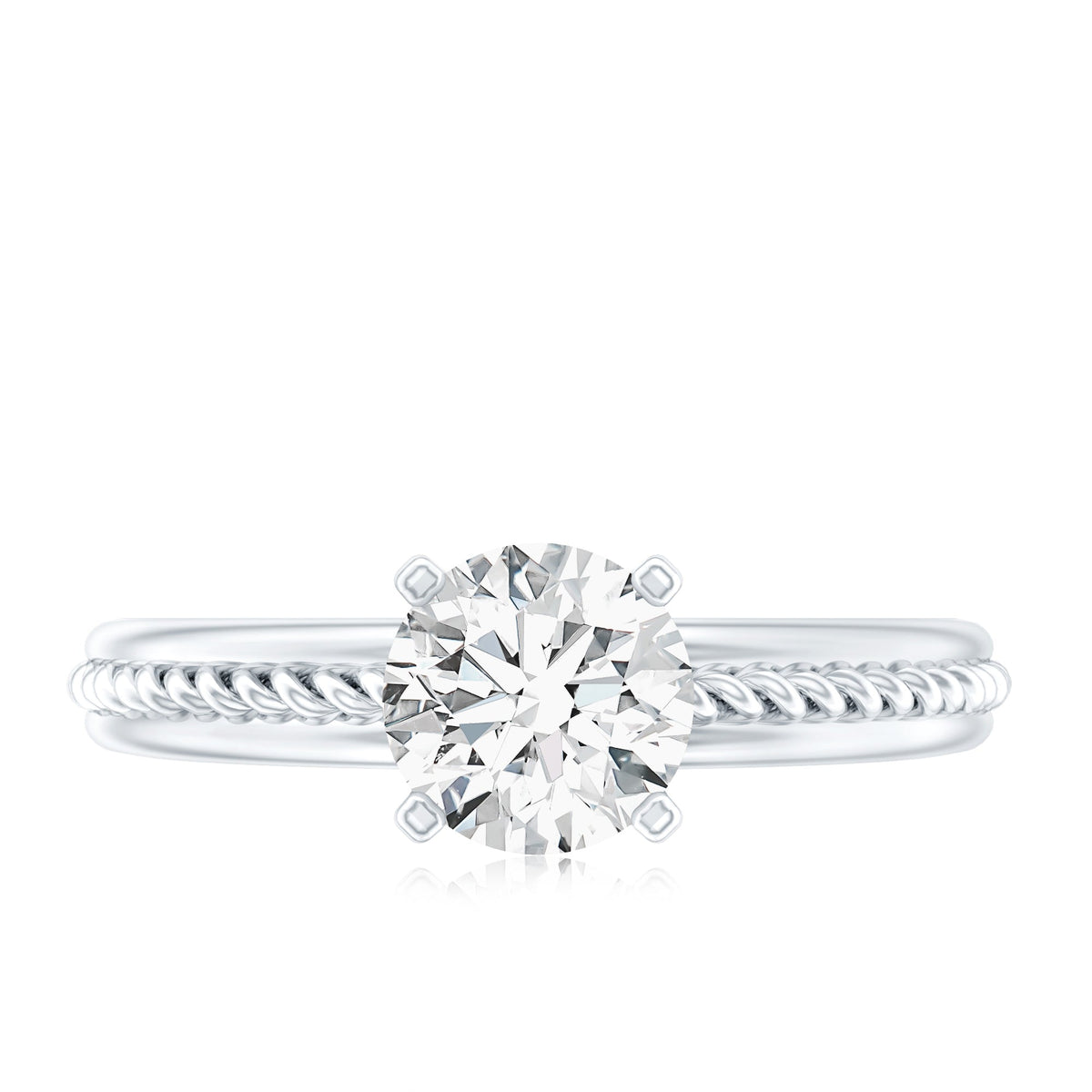 Certified Lab Grown Diamond 5 MM Round Solitaire Promise Ring