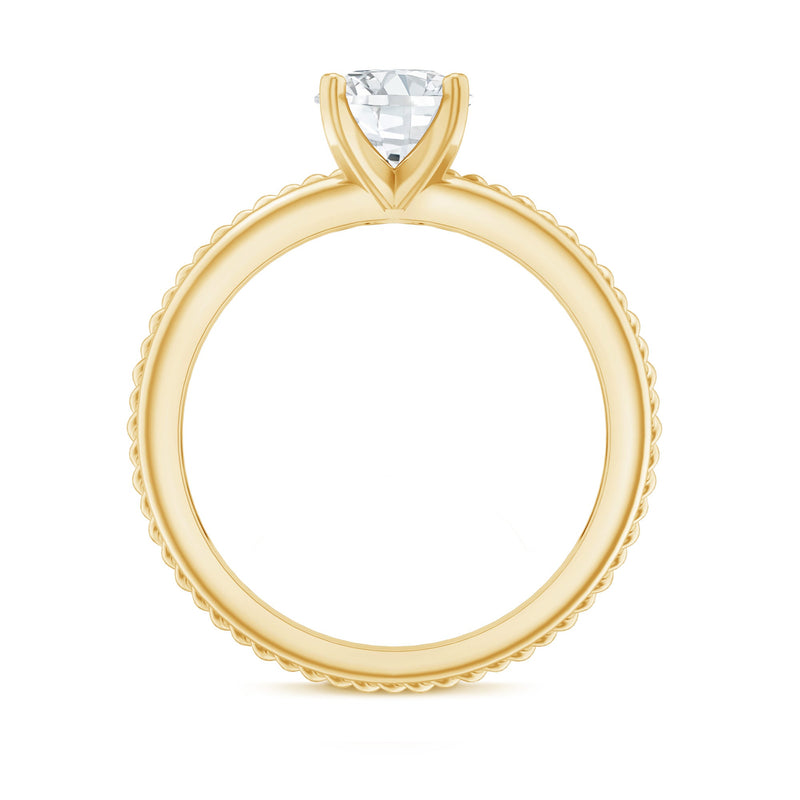 Rosec Jewels certified lab-grown diamond 5mm round solitaire promise ring featuring a sleek band and sparkling central stone.
