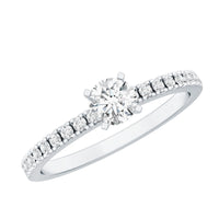 5 MM Lab Grown Diamond Simple Engagement Ring with Side Stones