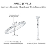 5 MM Lab Grown Diamond Simple Engagement Ring with Side Stones