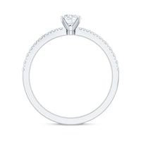 5 MM Lab Grown Diamond Simple Engagement Ring with Side Stones