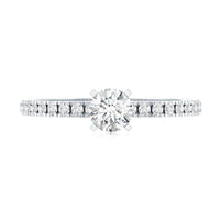 5 MM Lab Grown Diamond Simple Engagement Ring with Side Stones