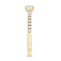 5 MM Lab Grown Diamond Simple Engagement Ring with Side Stones