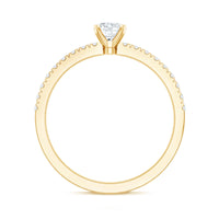 5 MM Lab Grown Diamond Simple Engagement Ring with Side Stones