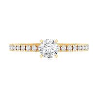 5 MM Lab Grown Diamond Simple Engagement Ring with Side Stones