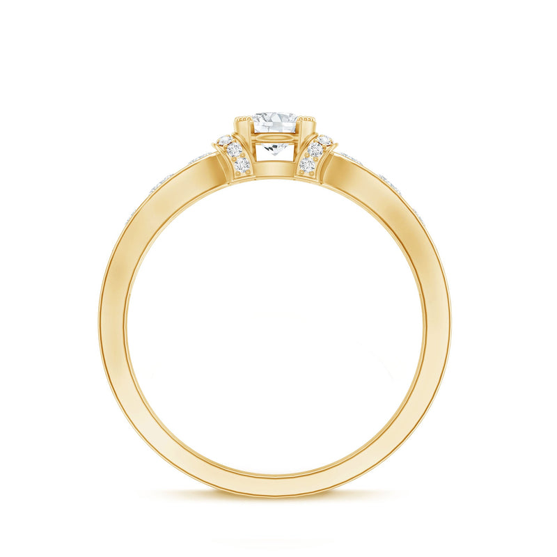 Certified lab-grown diamond minimalist engagement ring from Rosec Jewels featuring a sleek, elegant design and a sparkling central diamond.