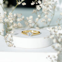 Lab Grown Diamond 5 MM Solitaire Promise Ring With Split Shank