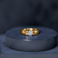 0.4 Carat Tension Mount Set Lab Grown Diamond Solitaire Band Ring
