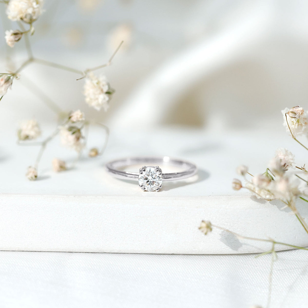 Certified 5 MM Lab Grown Diamond Solitaire Promise Ring