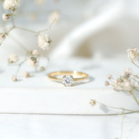 Certified 5 MM Lab Grown Diamond Solitaire Promise Ring