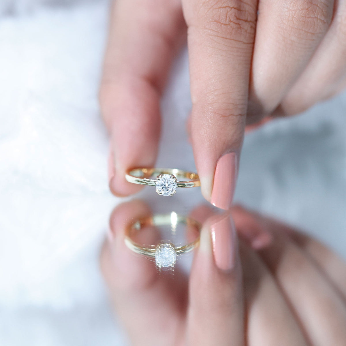 Certified 5 MM Lab Grown Diamond Solitaire Promise Ring