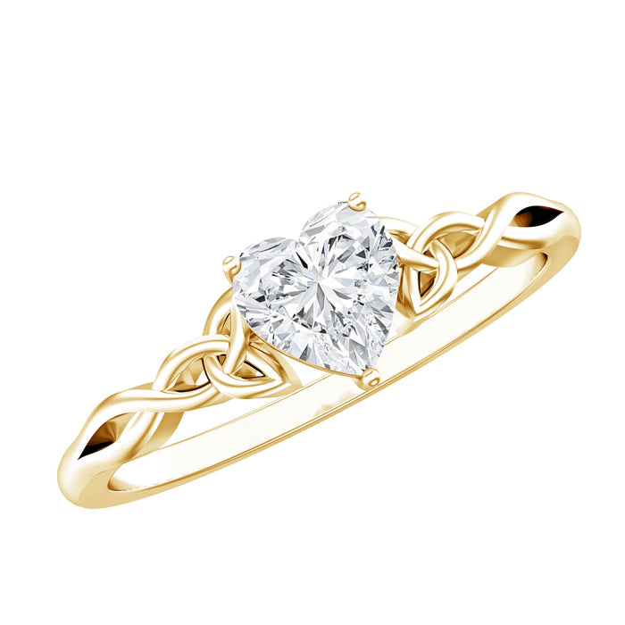 Certified lab-grown diamond heart promise ring, 5mm Rosec Jewels ring with a romantic heart-shaped diamond design.