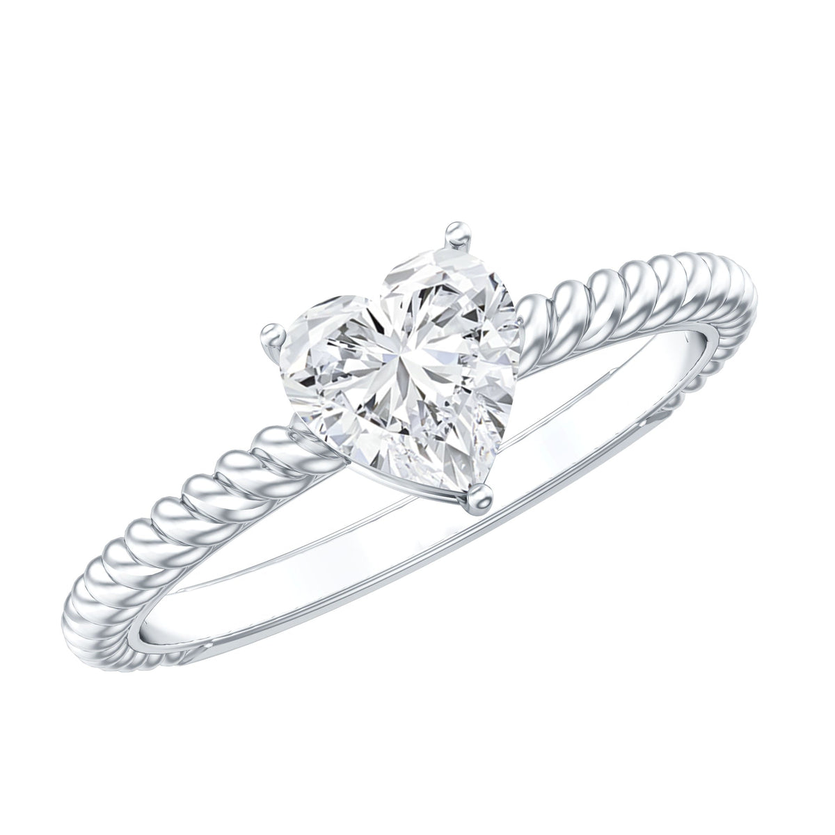 Certified 5 MM Heart Lab Grown Diamond Solitaire Promise Ring