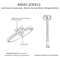 Certified 5 MM Heart Lab Grown Diamond Solitaire Promise Ring