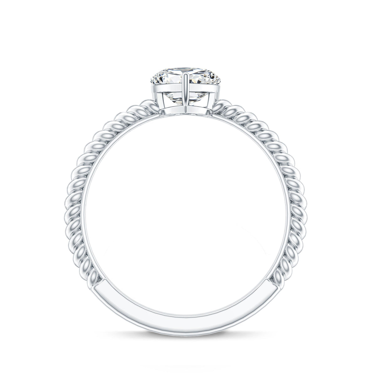 Certified 5 MM Heart Lab Grown Diamond Solitaire Promise Ring