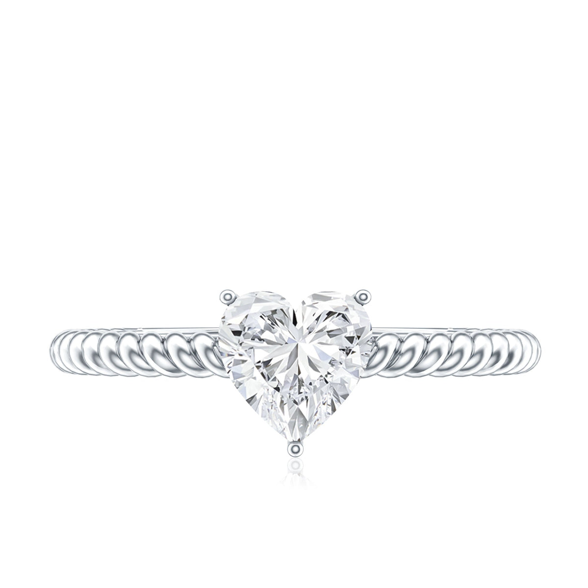 Certified 5 MM Heart Lab Grown Diamond Solitaire Promise Ring