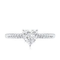 Certified 5 MM Heart Lab Grown Diamond Solitaire Promise Ring