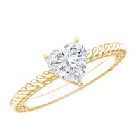 Certified 5 MM Heart Lab Grown Diamond Solitaire Promise Ring