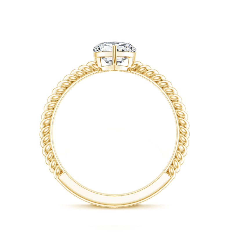 Certified 5 mm heart lab-grown diamond solitaire promise ring by Rosec Jewels featuring a classic ring design in sterling silver.