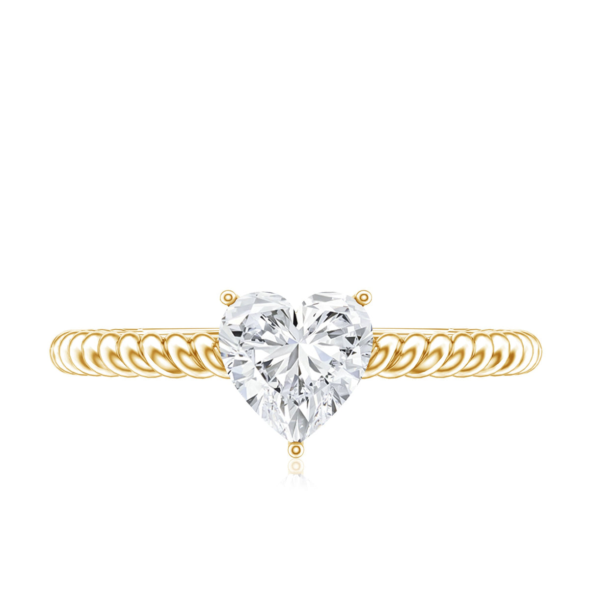 Certified 5 MM Heart Lab Grown Diamond Solitaire Promise Ring