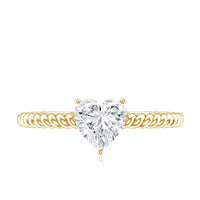 Certified 5 MM Heart Lab Grown Diamond Solitaire Promise Ring