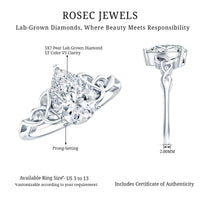 0.6 Carat Lab Grown Diamond Teardrop Solitaire Engagement Ring