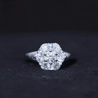 Certified Lab Grown Diamond Flower Engagement Ring