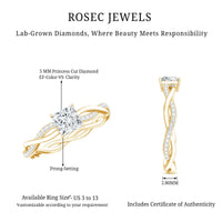 Certified Lab Grown Diamond 6MM Princess Cut Engagement Ring