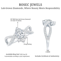Lab Grown Diamond Teardrop Designer Engagement Ring