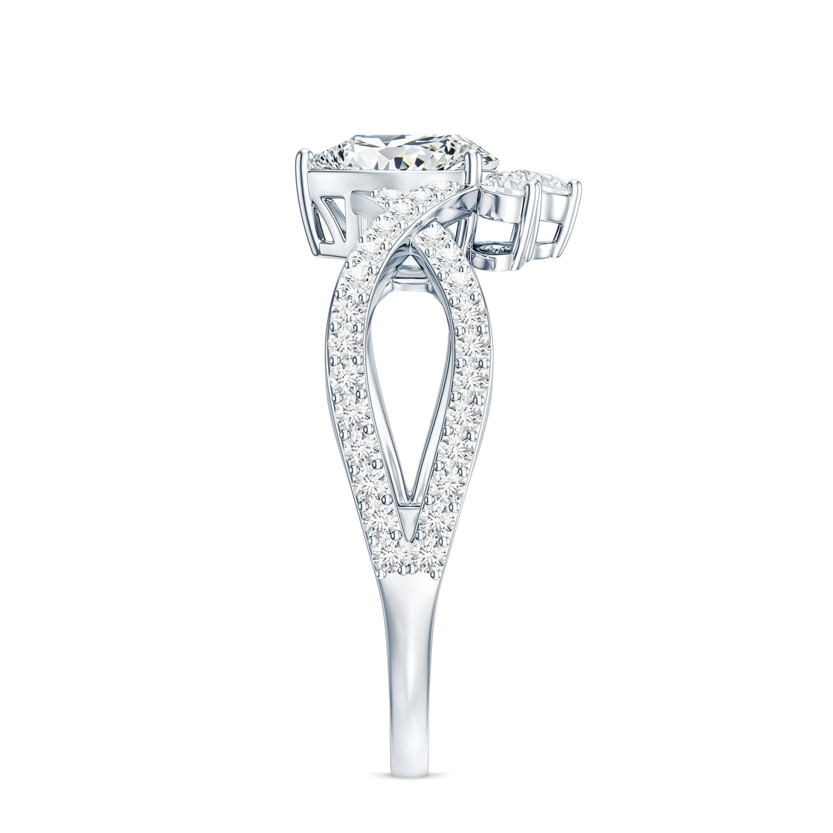 Lab Grown Diamond Teardrop Designer Engagement Ring