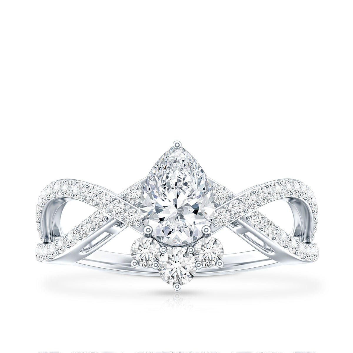 Lab Grown Diamond Teardrop Designer Engagement Ring