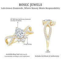 Lab Grown Diamond Teardrop Designer Engagement Ring