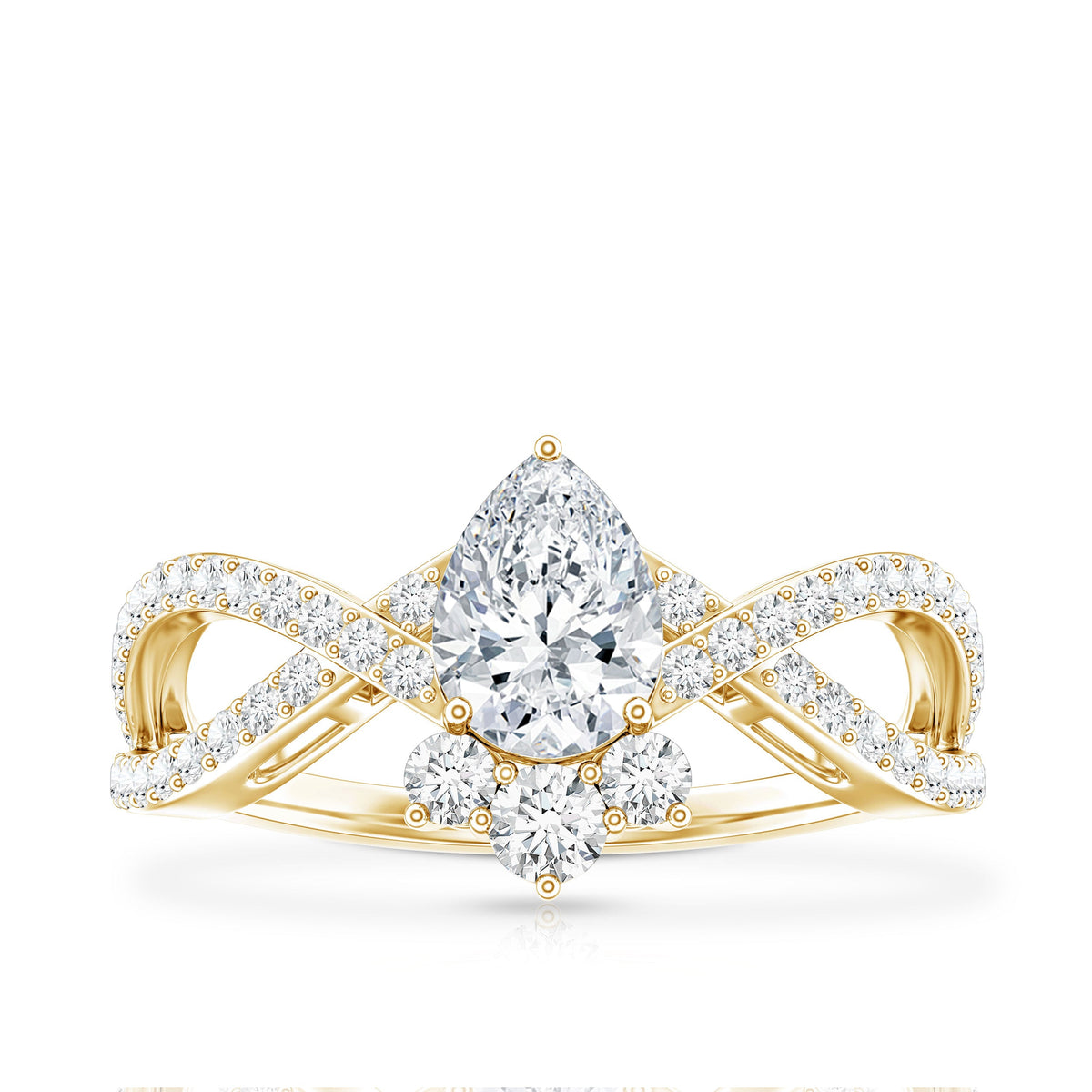 Lab Grown Diamond Teardrop Designer Engagement Ring