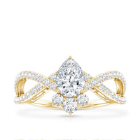 Lab Grown Diamond Teardrop Designer Engagement Ring