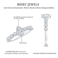 Lab Grown Diamond 5X7 MM Pear Shaped Engagement Ring With Side Stones